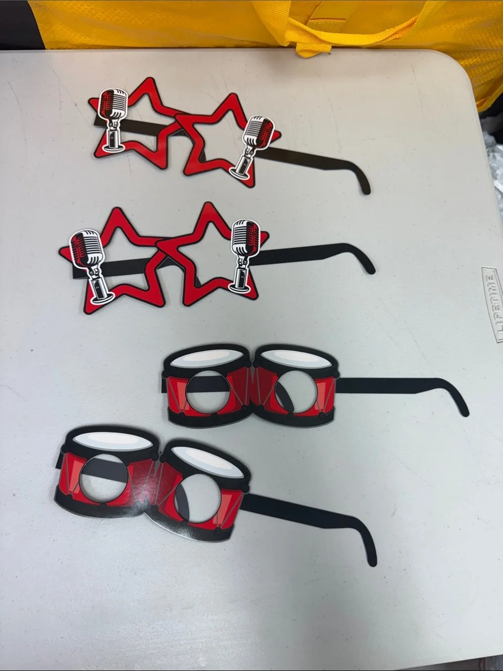 Rock and Roll party favors paper glasses photo props fun guitar music new18 pack